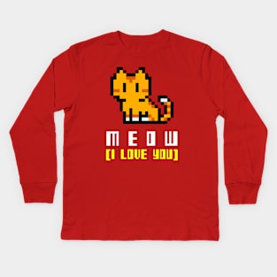 Meow I love you Kids Long Sleeve T-Shirt